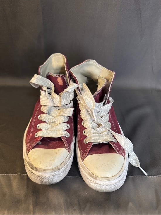 Converse Shoes - Converse Kids Burgundy High-Top Canvas Sneakers with White Laces